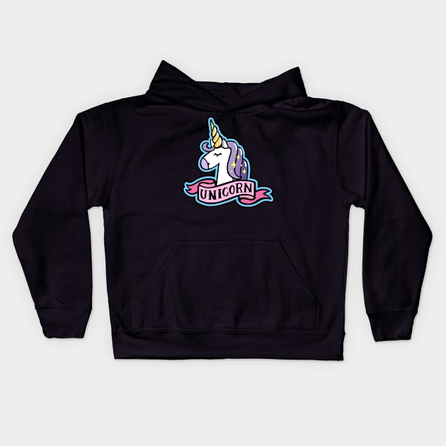 Magic unicorn Kids Hoodie by Viaire